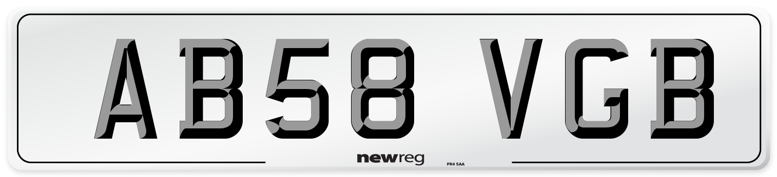 AB58 VGB Number Plate from New Reg